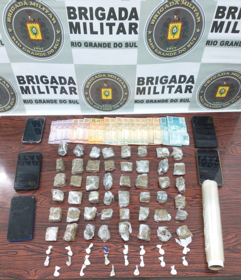 Brigada Militar prende dois homens por tráfico de drogas em Nova Araçá