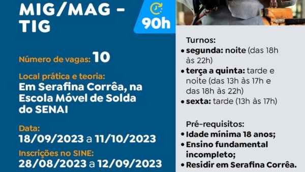 Prefeitura de Serafina Corrêa oferece curso básico de soldagem