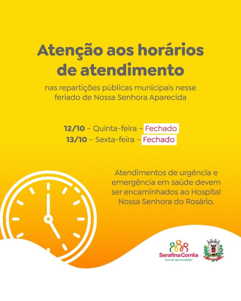 Prefeitura de Serafina Corrêa informa sobre alterações de horário em prédios públicos